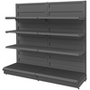 Regał sklepowy przyścienny Mega-M Basic H-225 cm L-203 cm G-50/3x40 cm (GC-58 cm) antracyt N