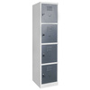 Szafka skrytkowa BHP Mega-M J-40/4 4 drzwiowa szara/ grafitowy front S-40 cm G-50 cm H-180 cm skręcana N