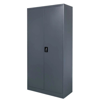 Szafa biurowa metalowa na dokumenty Mega-M pełne drzwi S-90 cm G-40 cm H-185 cm grafitowa