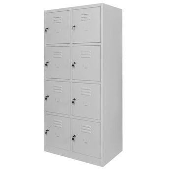 Szafka skrytkowa BHP Mega-M 8 skrytek 80x50x180 cm szara