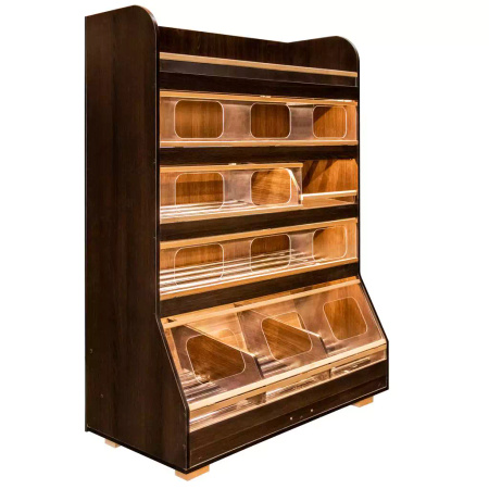 Regał na pieczywo H-180 cm L-125 cm G-60 cm plexi oświetlenie LED venge magia