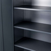 Szafa biurowa metalowa na dokumenty Mega-M pełne drzwi S-120 cm G-40 cm H-185 cm grafitowa