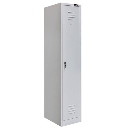 Szafka ubraniowa BHP Mega-M J-40 1 drzwiowa szara S-36 cm G-50 cm H-180 cm skręcana N
