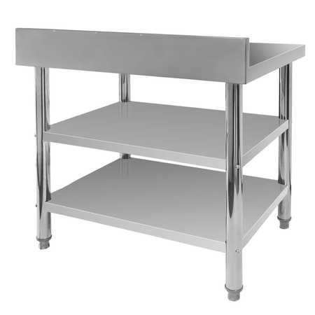 Stół gastronomiczny ze stali nierdzewnej przyścienny z 2 półkami Mega-M X STANDARD 100x60x85 cm