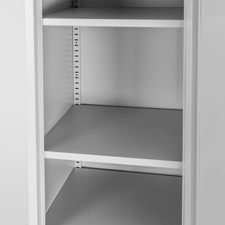 Szafa biurowa metalowa na akta Mega-M pełne drzwi S-45 cm G-40 cm H-185 cm szara