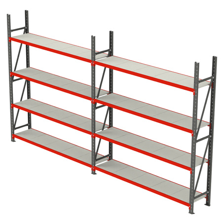 Regał magazynowy 8-półkowy Mega-M FORTIS H-200 cm L-525.5 cm G-50 cm