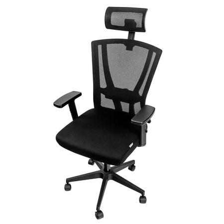 Fotel biurowy obrotowy FURVERO Zenith BP/A2D/L2D/H2D/S czarny spełnia wymogi BHP