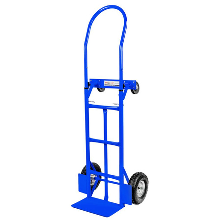 Rozkładany wózek transportowy 2w1 magazynowy młynarka taczkowy Mega-M 250kg niebieski