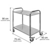 Wózek kelnerski ze stali nierdzewnej 2-półkowy Mega-M STANDARD S-75 cm G-40 cm H-90 cm N