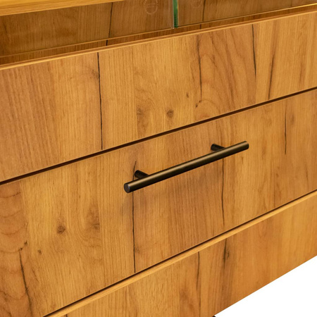 Regał na pieczywo Mega-M moduł z szybą LED H-205 cm L-100 cm G-58 cm dąb kraft N