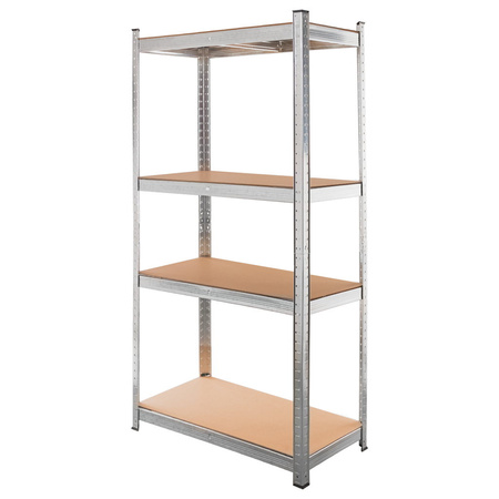 Regał magazynowy Mega-M BASIC H-160 cm L-80 cm G-40 cm 4 półki z MDF 4 mm 175 kg ocynk