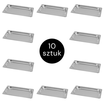 Pojemnik GN 1/3 ze stali nierdzewnej Mega-M 32,5×17,6x2cm zestaw 10 szt.