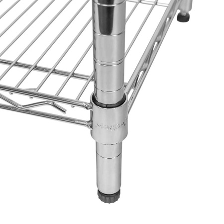 Regał gastronomiczny druciany chromowany Mega-M 4-półkowy 60x45x180 cm