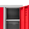 Szafka ubraniowa BHP Mega-M J-60 2 drzwiowa szara/ czerwony front  S-60 cm G-50 cm H-180 cm skręcana N