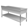 Stół ze stali nierdzewnej przyścienny z 3 szufladami i półką Mega-M S-180 cm G-60 cm H-85 cm N