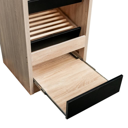 Regał na pieczywo Mega-M moduł otwarty H-205 cm L-60 cm G-58 cm dąb sonoma / czarny N