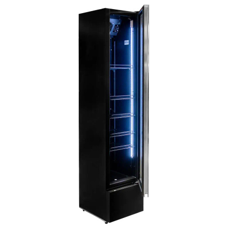 Witryna chłodnicza 1-drzwiowa 150L Mega-M DIEGO S40 Exclusive black oświetlenie LED