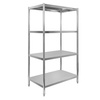 Regał ze stali nierdzewnej skręcany z 4 półkami Mega-M S-80 cm G-60 cm H-180 cm N