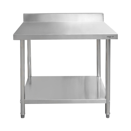 Stół ze stali nierdzewnej przyścienny z półką Mega-M STANDARD S-100 cm G-70 cm H-85 cm N