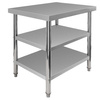 Stół ze stali nierdzewnej centralny z 2-półkami Mega-M X STANDARD S-80 cm G-60 cm H-85 cm N