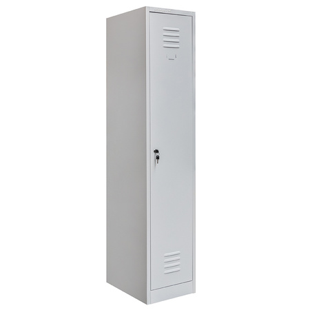 Szafka ubraniowa BHP Mega-M J-40 1 drzwiowa szara S-36 cm G-50 cm H-180 cm skręcana N