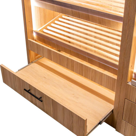 Regał na pieczywo otwarty Mega-M H-205 cm L-100 cm G-58 cm dąb amerykański