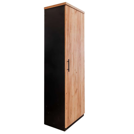 Szafka biurowa na segregatory Mega-M H-200 cm L-60 cm G-40 cm dąb kraft/czarny