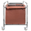 Wózek hotelowy na pranie 2-komory Mega-M 90x65x85 cm szaro-brązowy