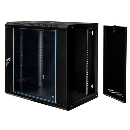 Szafa Rack Mega-M 19" 12U 600x600x400 wisząca czarny N