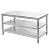 Stół ze stali nierdzewnej centralny z 2-ma półkami Mega-M S-150 cm G-70 cm H-85 cm N