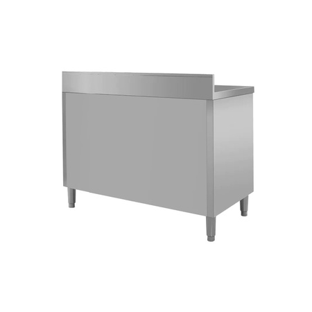 Stół ze stali nierdzewnej przyścienny ze zlewem po prawej stronie i z szafką Mega-M S-100 cm G-70 cm H-85 cm N