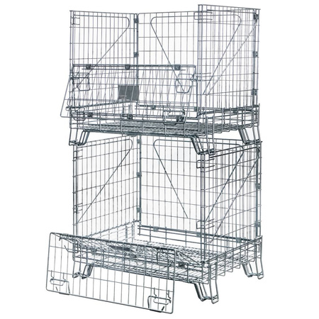 Pojemnik siatkowy gitterbox Mega-M 114x84x98 cm kosz metalowy składany