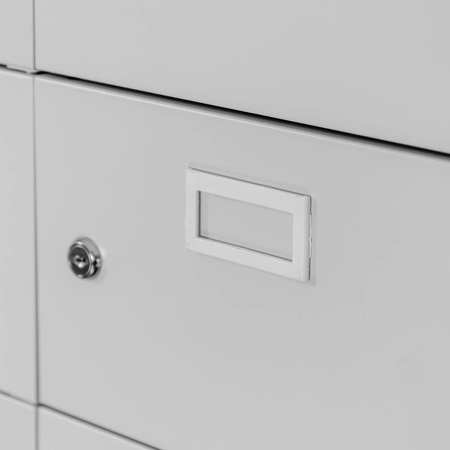 Szafka skrytkowa śniadaniowa BHP Mega-M 30 skrytek 87x30x180 cm szara