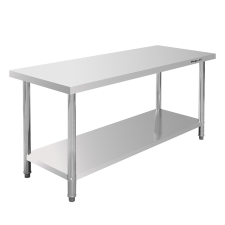 Stół ze stali nierdzewnej centralny z półką Mega-M STANDARD S-160 cm G-60 cm H-85 cm N