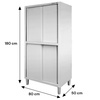 Szafa ze stali nierdzewnej przelotowa dzielona Mega-M S-80 cm G-50 cm H-180 cm N