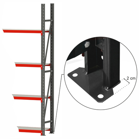 Regał magazynowy 4-półkowy Mega-M FORTIS H-200 cm L-158,5 cm G-50 cm moduł dostawny N