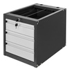 Szafka narzędziowa Mega-M do stołów warsztatowych 3 szuflady S-37 cm x G-48,6 cm x H-50 cm system 01 grafit/front szary N