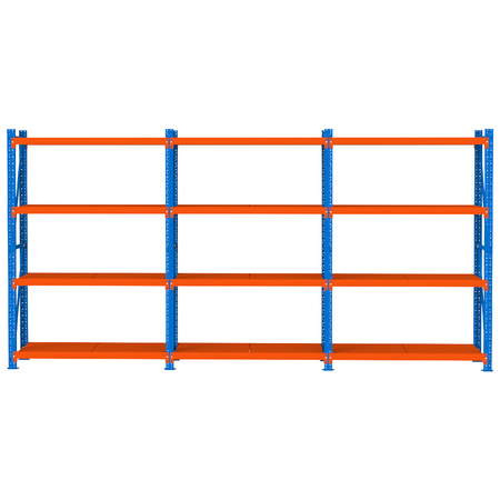 Regał magazynowy 4-półkowy Mega-M FORTIS LIGHT H-200 cm L-585 cm G-60 cm zestaw (3 moduły) N