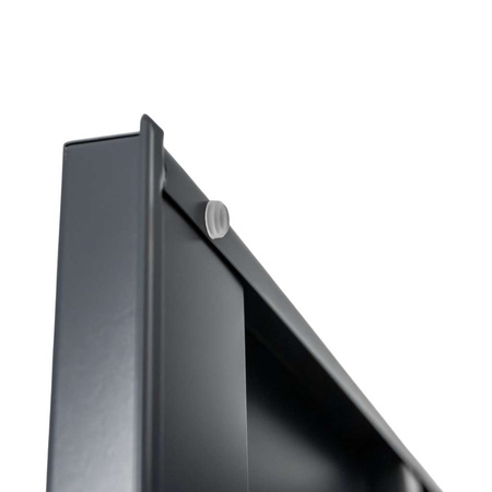 Szafa biurowa metalowa na dokumenty Mega-M pełne drzwi S-120 cm G-40 cm H-185 cm szara grafitowy front