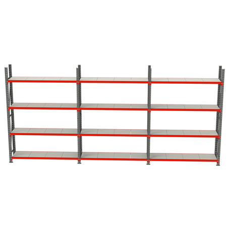 Regał magazynowy 12-półkowy Mega-M FORTIS H-200 cm L-634 cm G-60 cm