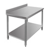 Stół ze stali nierdzewnej przyścienny z półką  Mega-M S-120 cm G-70 cm H-85 cm N