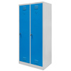 Szafka ubraniowa BHP Mega-M J-80 2 drzwiowa z przegrodami szara/ niebieski front S-80 cm G-50 cm H-180 cm skręcana (przesyłka paletowa) N