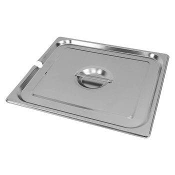 Pokrywka do GN 2/3 ze stali nierdzewnej Mega-M 35,3x32,5 cm z wycięciem na chochlę