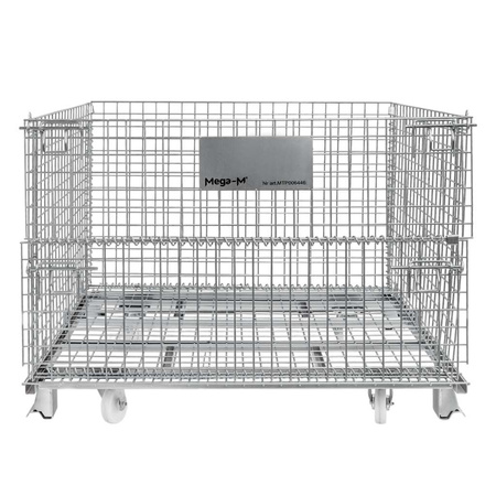 Pojemnik siatkowy gitterbox z kołami Mega-M 120x100x89 cm kosz metalowy składany