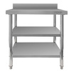 Stół ze stali nierdzewnej przyścienny z 2-ma półkami Mega-M X STANDARD S-80cm G-70 cm H-85 cm N