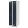 Szafka ubraniowa BHP Mega-M J-60 2 drzwiowa szara/ grafitowy front  S-60 cm G-50 cm H-180 cm skręcana N