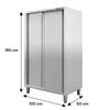 Szafa ze stali nierdzewnej magazynowa 2-drzwiowa Mega-M S-100 cm G-60 cm H-180 cm N