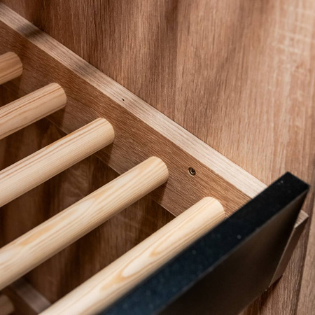 Regał na pieczywo z szybą Mega-M H-205 cm L-60 cm G-58 cm dąb sonoma