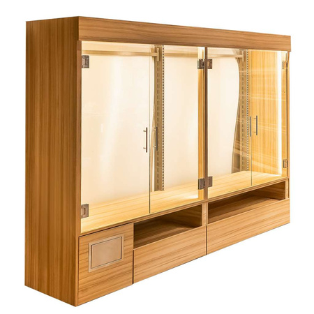 Regał na pieczywo przeszklony oświetlenie LED Mega-M H-193 cm L-257 cm G-62 cm Coco Bolo