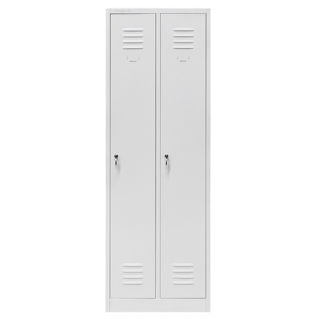 Szafka ubraniowa BHP Mega-M J-60 2 drzwiowa szara S-60 cm G-50 cm H-180 cm skręcana N
